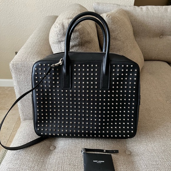 Saint Laurent YSL Sac Museum Black Studded Crossbody Bag NWT - Picture 12 of 16